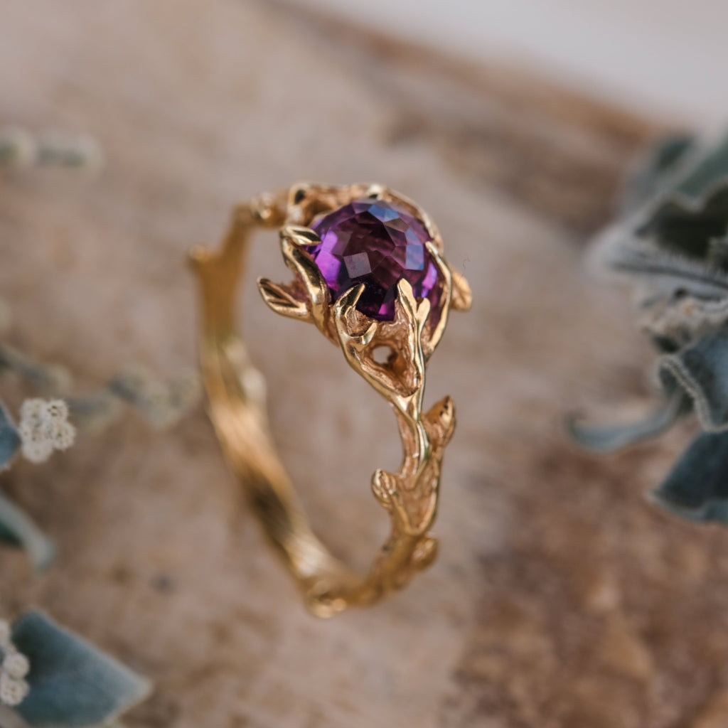 14K Yellow Gold Engagement Ring "April"