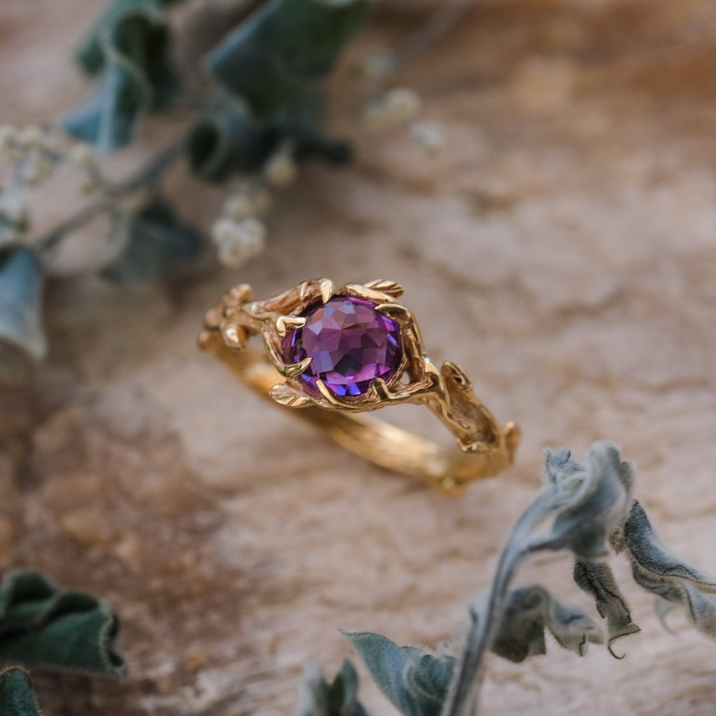 14K Yellow Gold Engagement Ring "April"