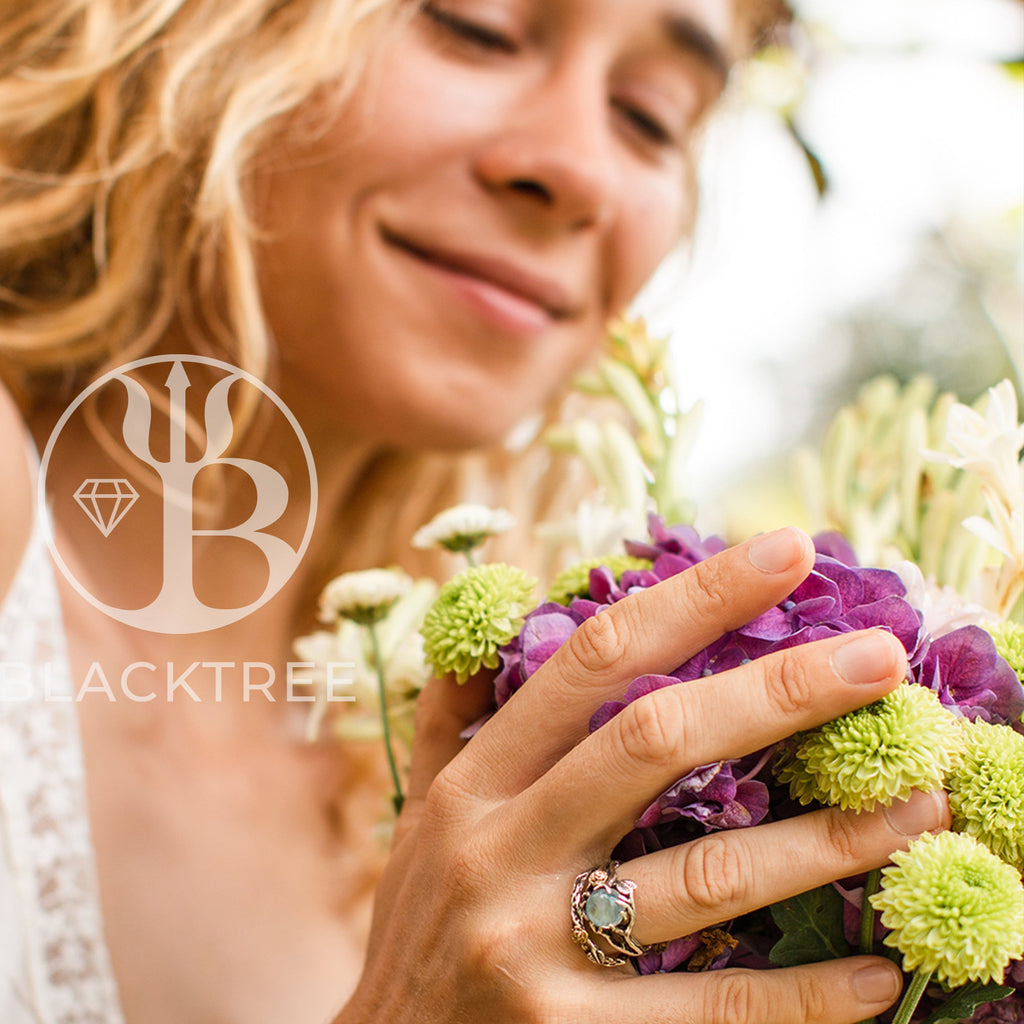Rainbow Moonstone Ring "Cleo"
