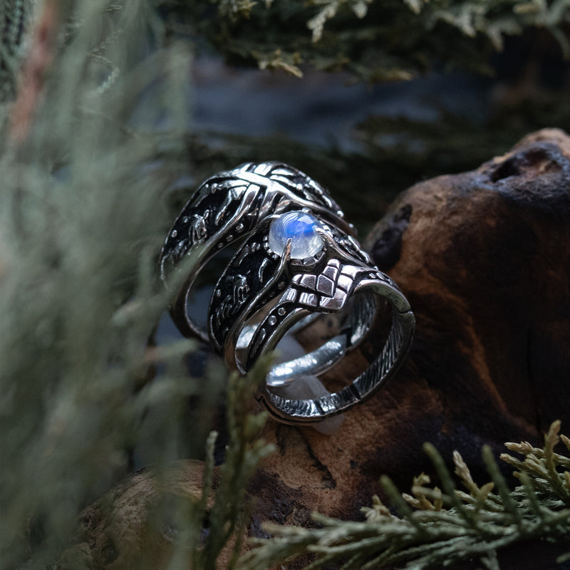 Silver Wedding Rings "Wolves"by BlackTreeLab