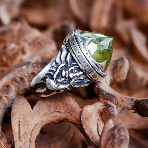 CUSTOM Tara Mantra Aquamarine Spinner ring