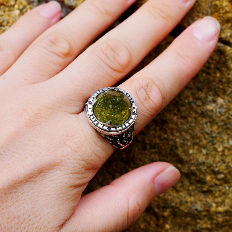 CUSTOM Tara Mantra Aquamarine Spinner ring