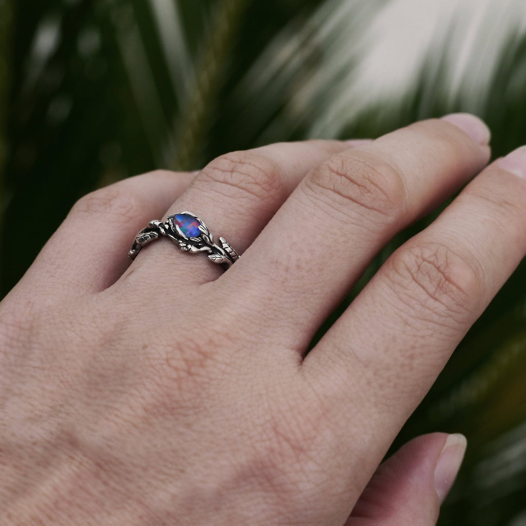 Engagement Opal Engagement ring on hand