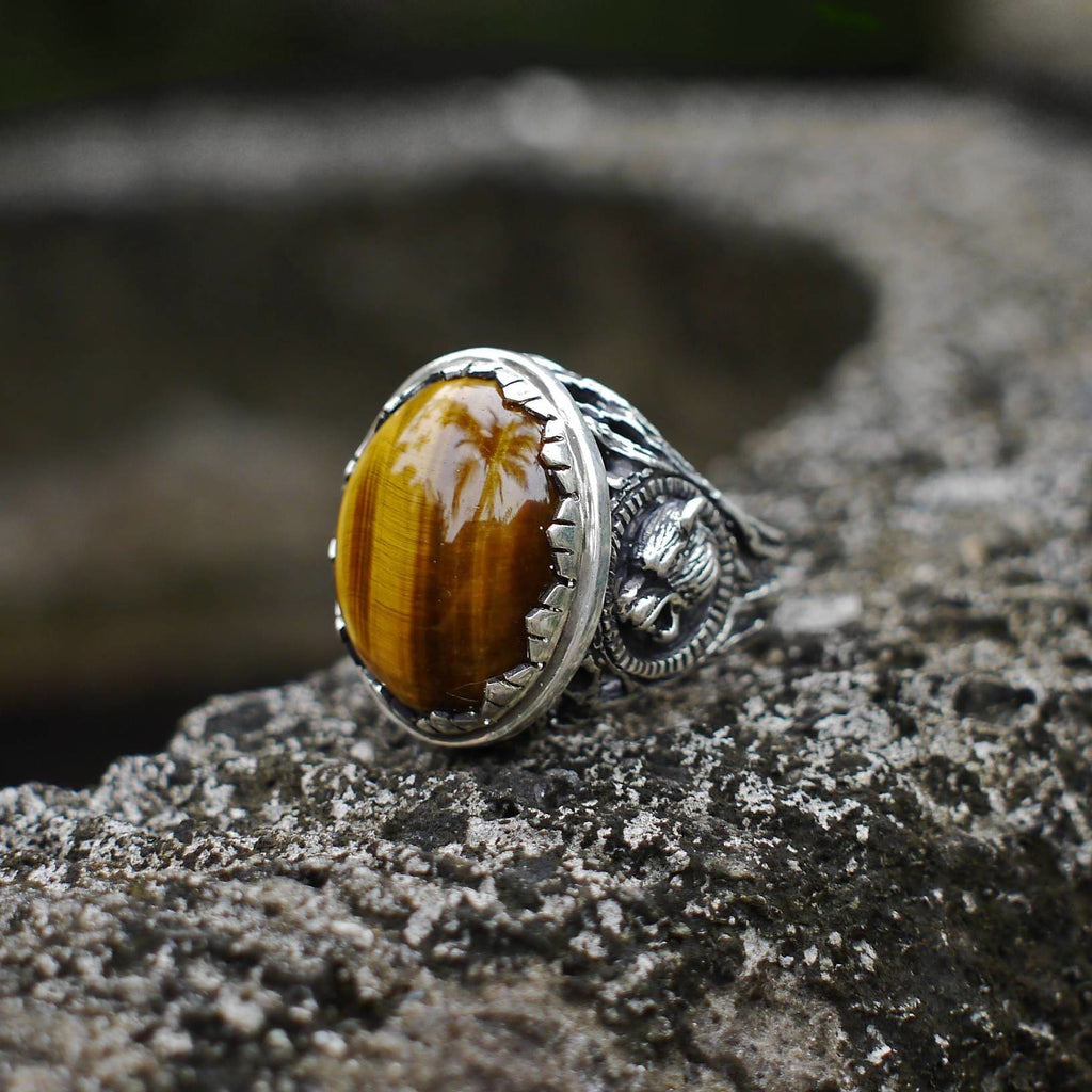 【在庫あり】 Men's  Ring Eye Tiger's Silver Sterling アクセサリー