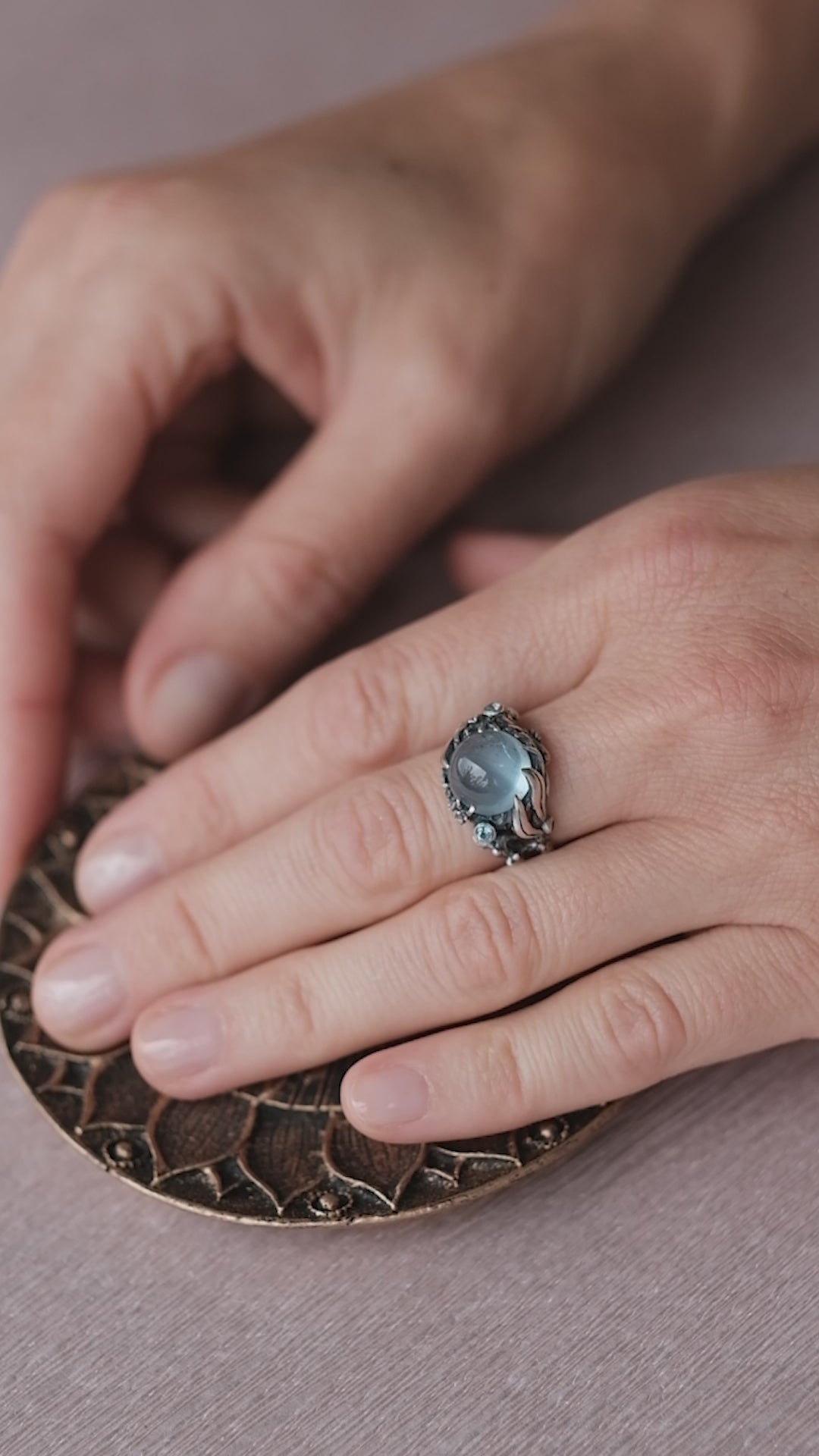 Silver ring with Aquamarine “Breeze”
