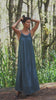 Silk Flowy Maxi Dress “Athena” in Captivating Blue