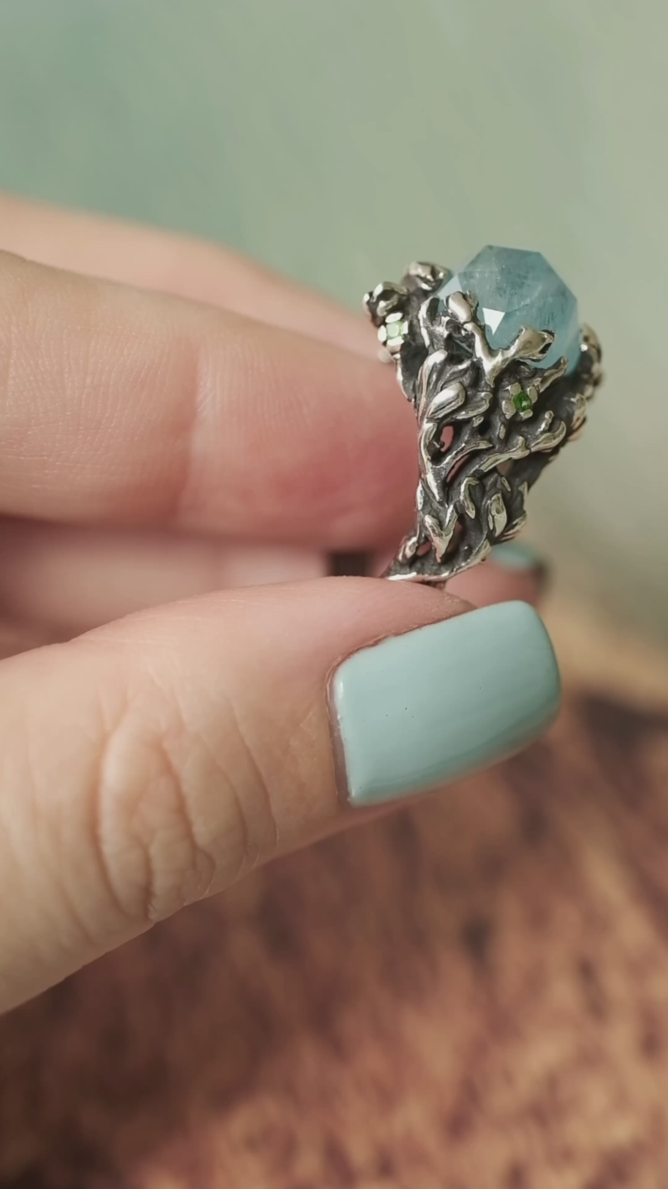 Silver ring with Aquamarine “Greece”