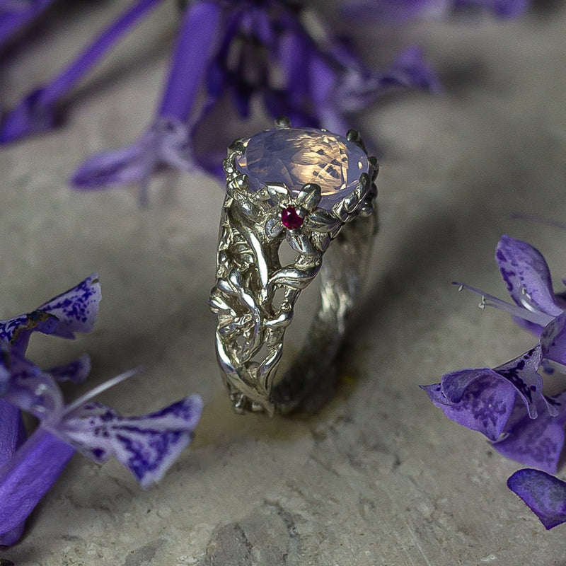 Silver ring “Amor” with Lavender Quartz