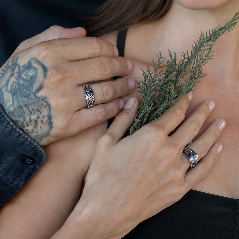 Wedding Ring set "Wolves" by BlackTreeLab