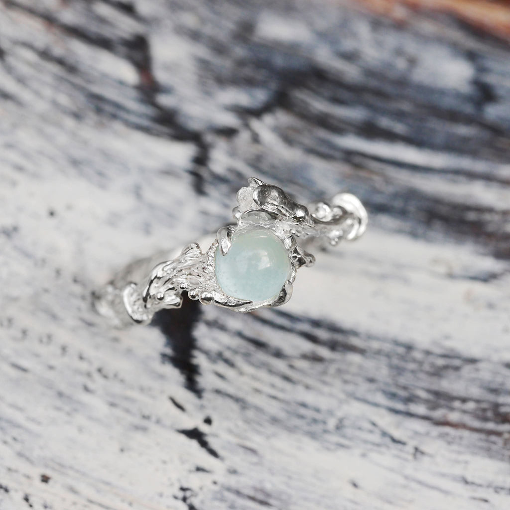 Sterling Silver Aquamarine Ring "Isa" - blacktreelab