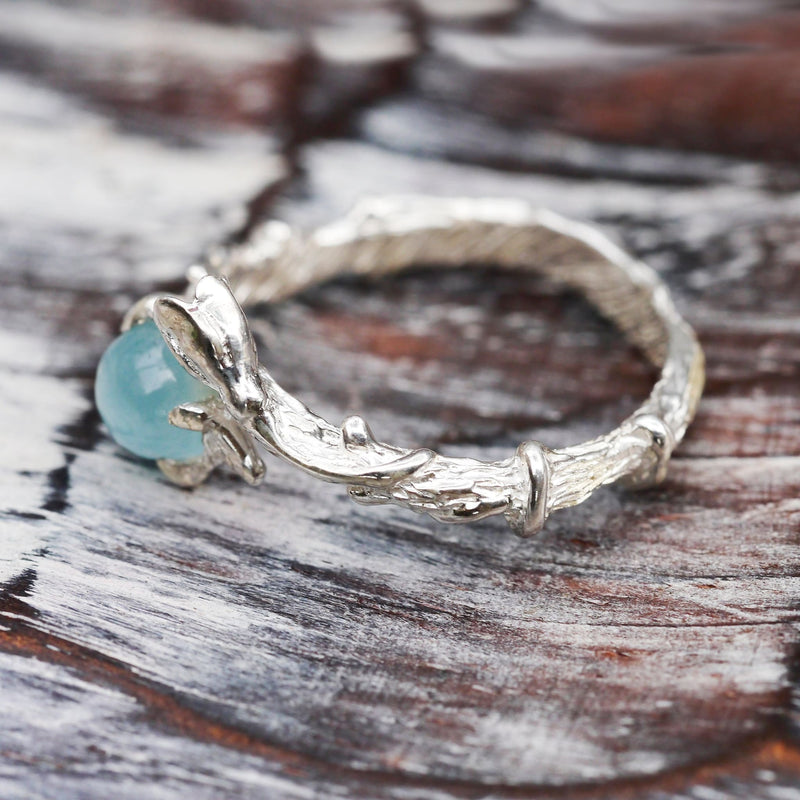 Sterling Silver Aquamarine Ring "Isa" - blacktreelab