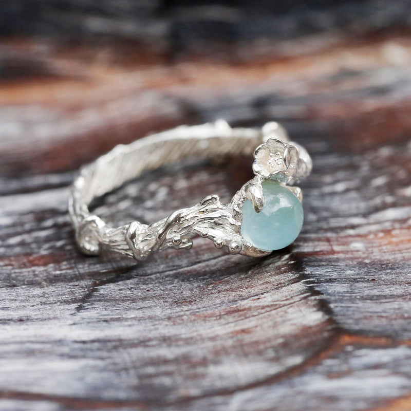Sterling Silver Aquamarine Ring "Isa" - blacktreelab