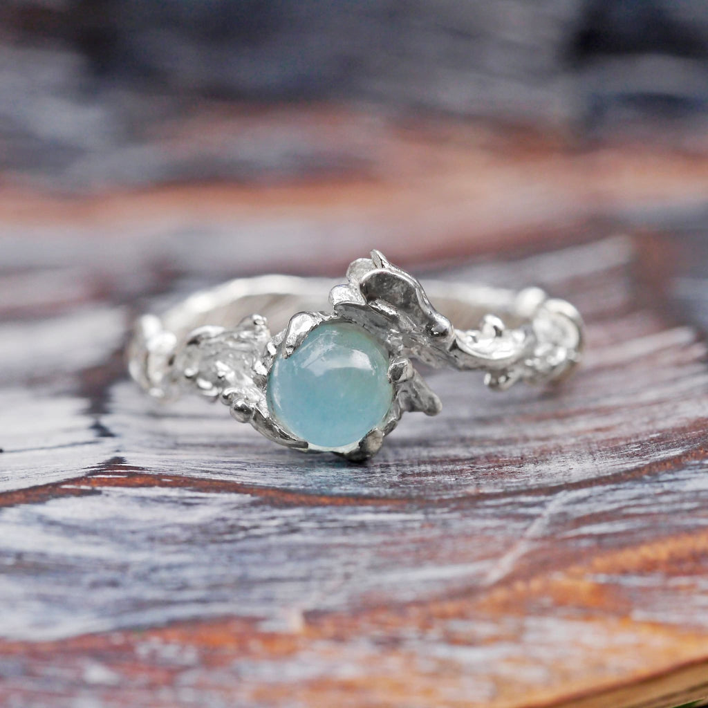 Sterling Silver Aquamarine Ring "Isa" - blacktreelab