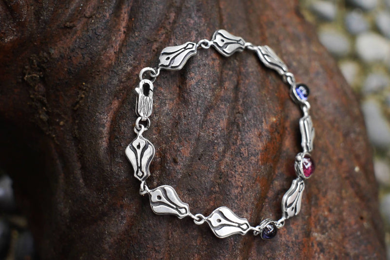 Sterling Silver Bracelet with Tourmaline "Ellora" - blacktreelab