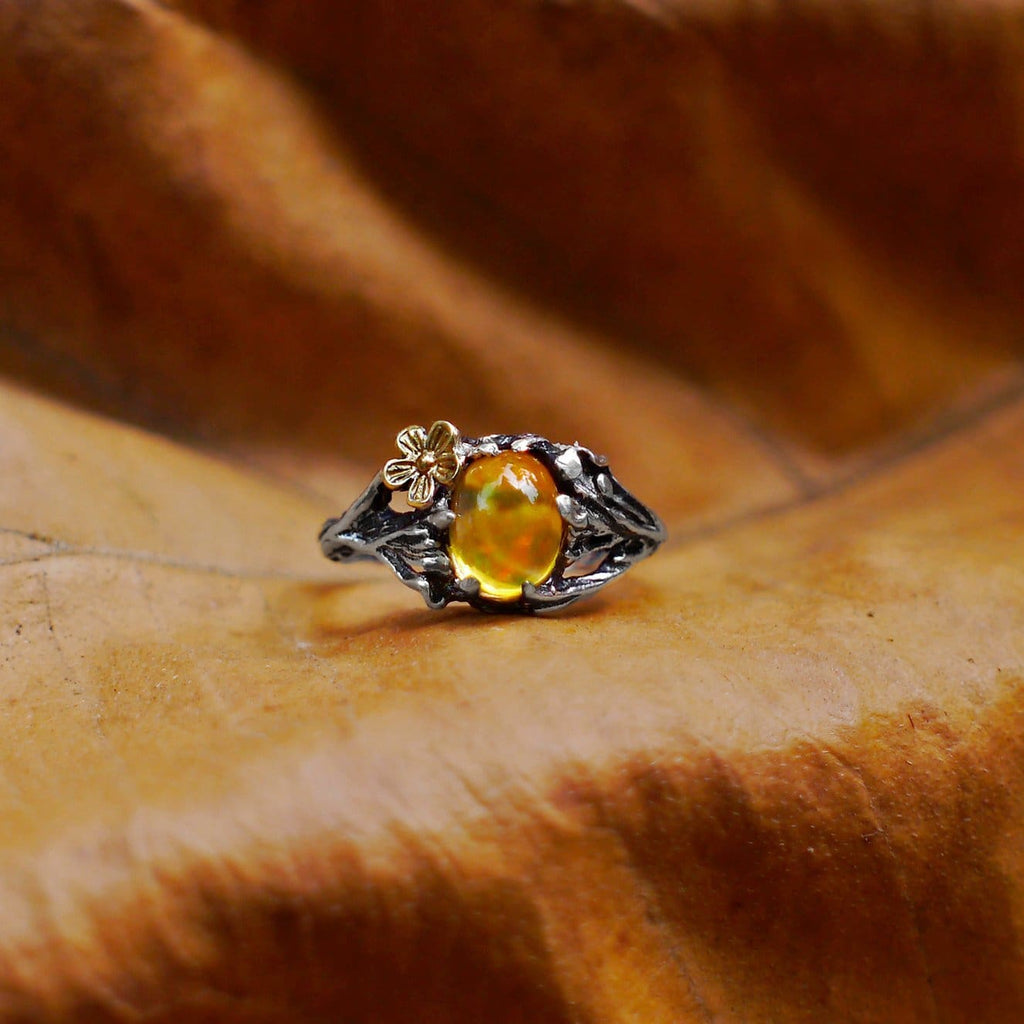 Ethiopian Fire Opal Ring Vivienne | BlackTreeLab 7.5 US