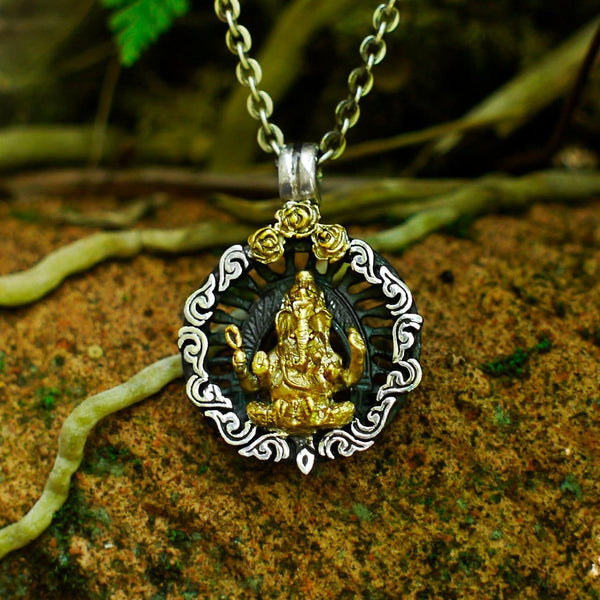 Sterling Silver Ganesh Pendant - blacktreelab