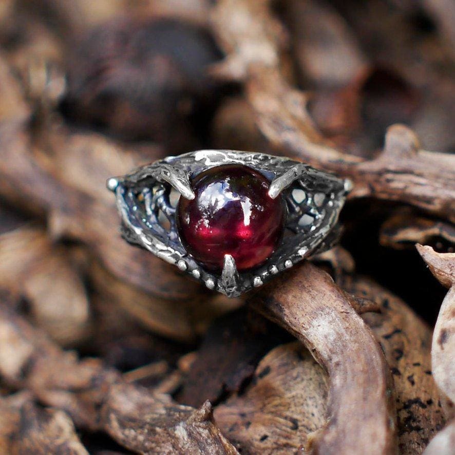 Sterling Silver Garnet Ring 