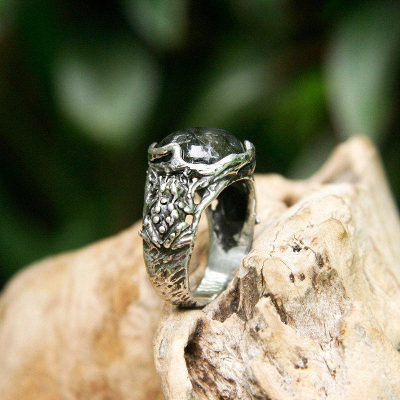 Sterling Silver Labradorite Ring "Amphibia" - blacktreelab