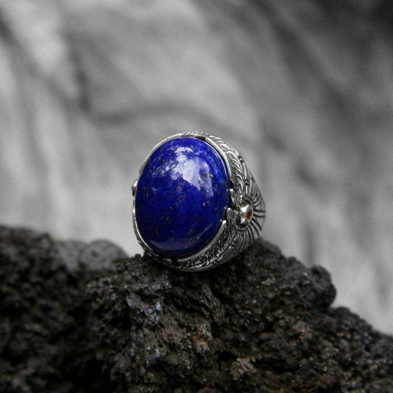 Sterling Silver Lapis Lazuli ring "Ra" - blacktreelab