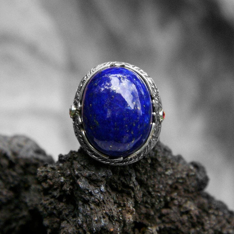  Men's Sterling Silver Lapis Lazuli ring "Ra" - blacktreelab