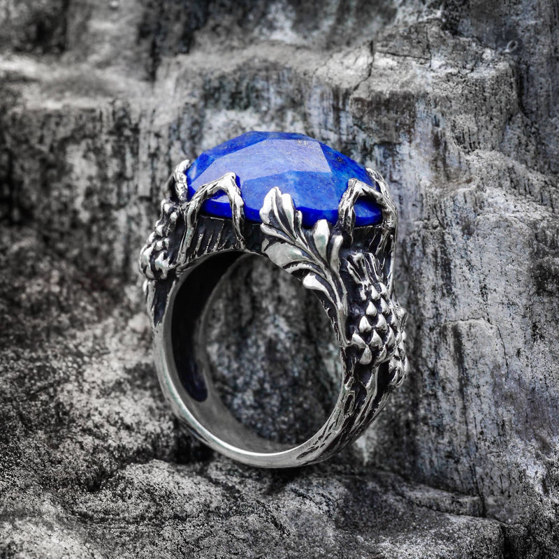Sterling Silver Lapis Lazuli Ring "Thistle" - blacktreelab