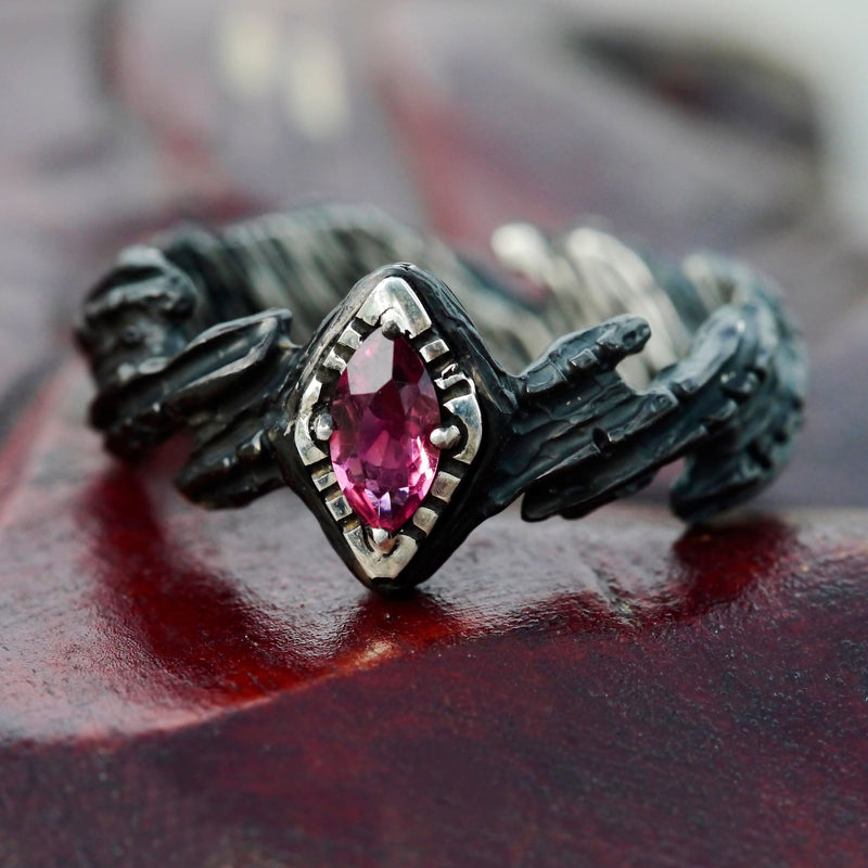 Sterling Silver Pink Tourmaline Ring 