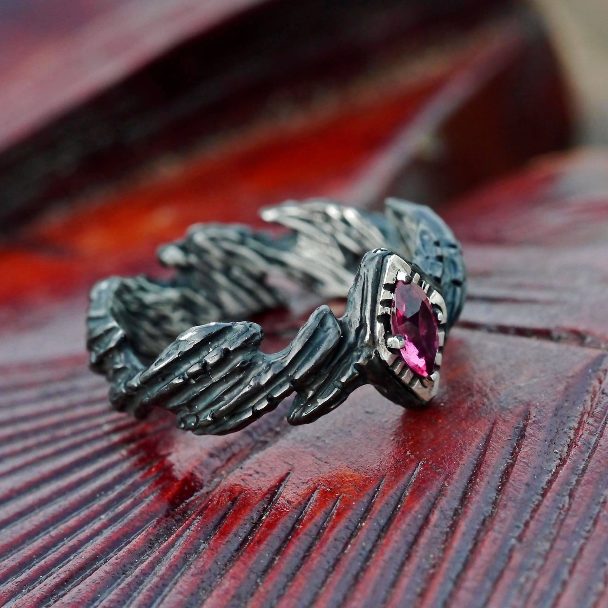 Sterling Silver Pink Tourmaline Ring 