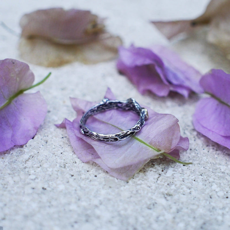 Sterling Silver Twig Band "Angel" - blacktreelab