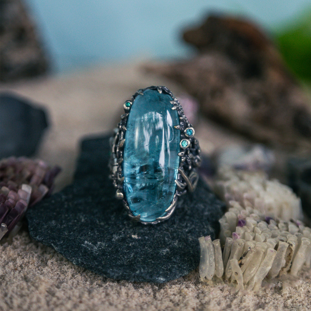 Women's Aquamarine Ring Oceania