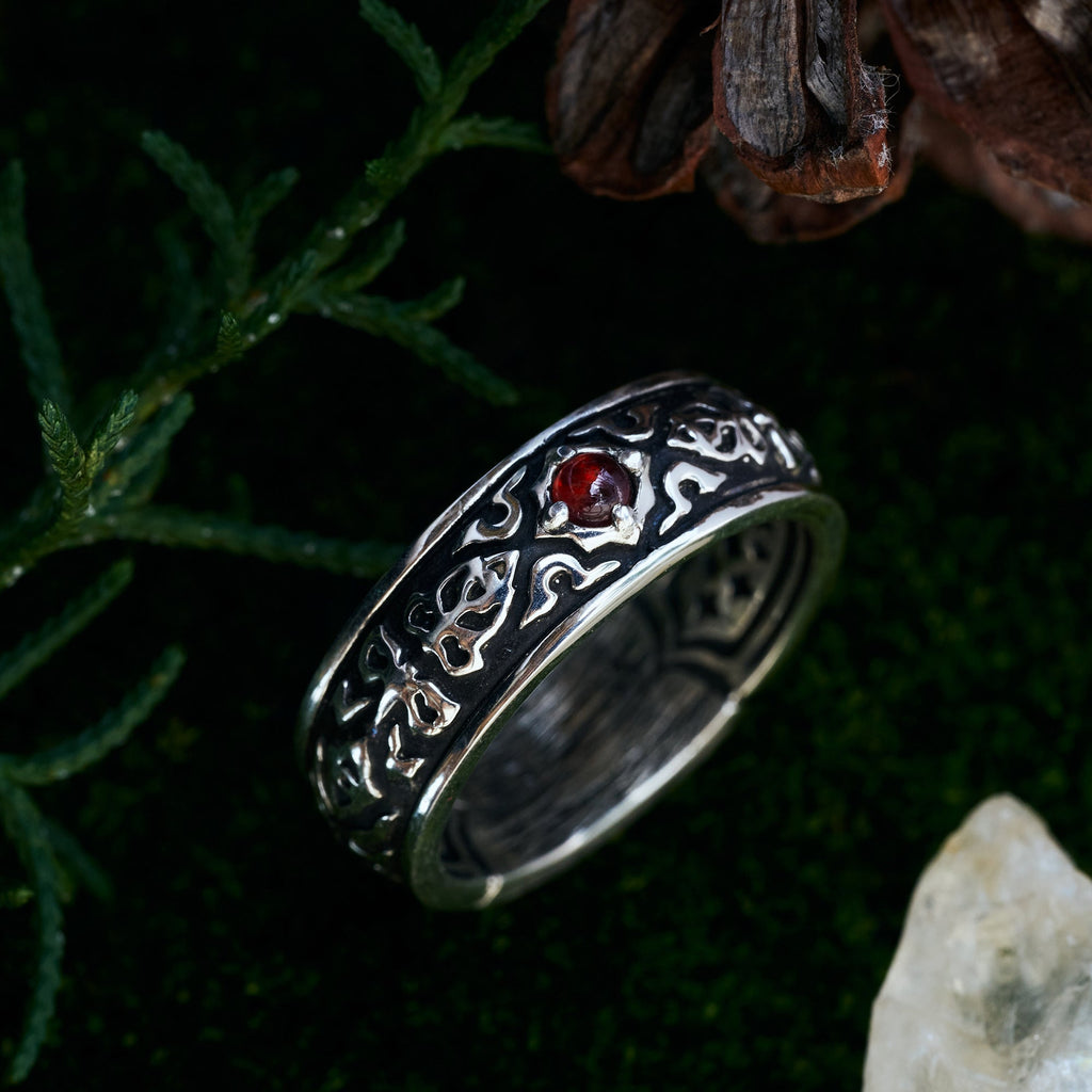 Red Ruby Engagement Ring “Dusk”