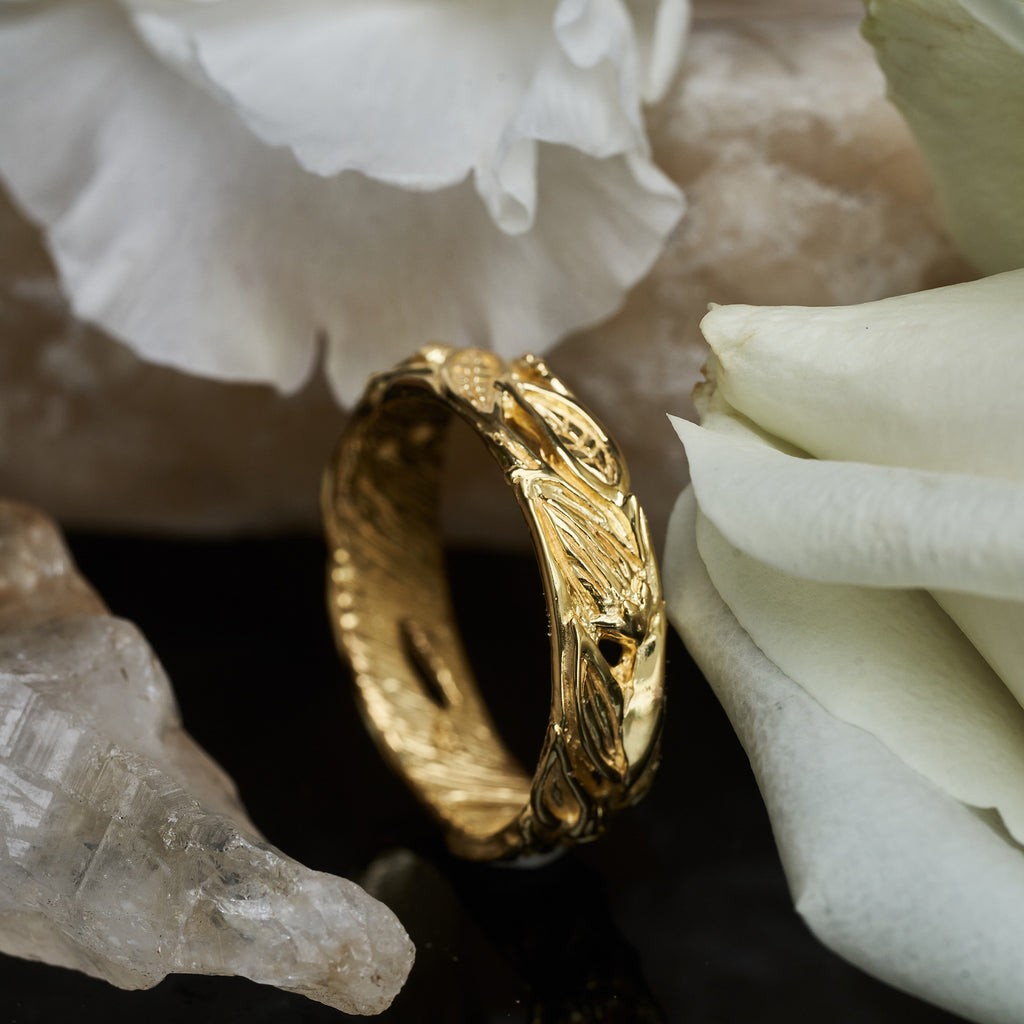 Solid Gold Wedding Band for Him Amadeo