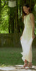 Silk Split front dress in Off-White by BlackTreeLabel