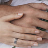 Silver Wedding Ring Set with Amethyst "Lilian"