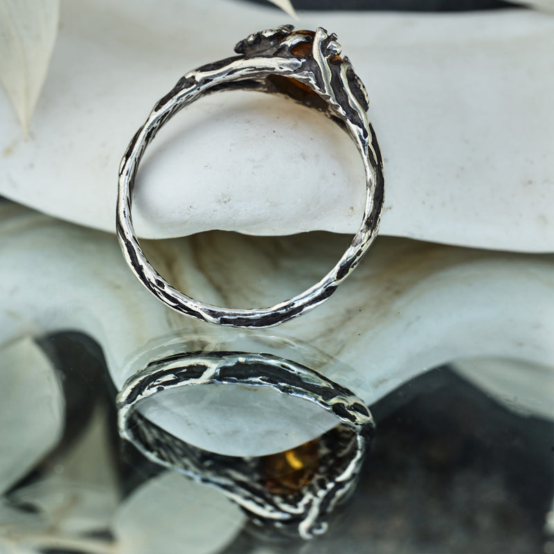 Amber Engagement Ring "Daisy"
