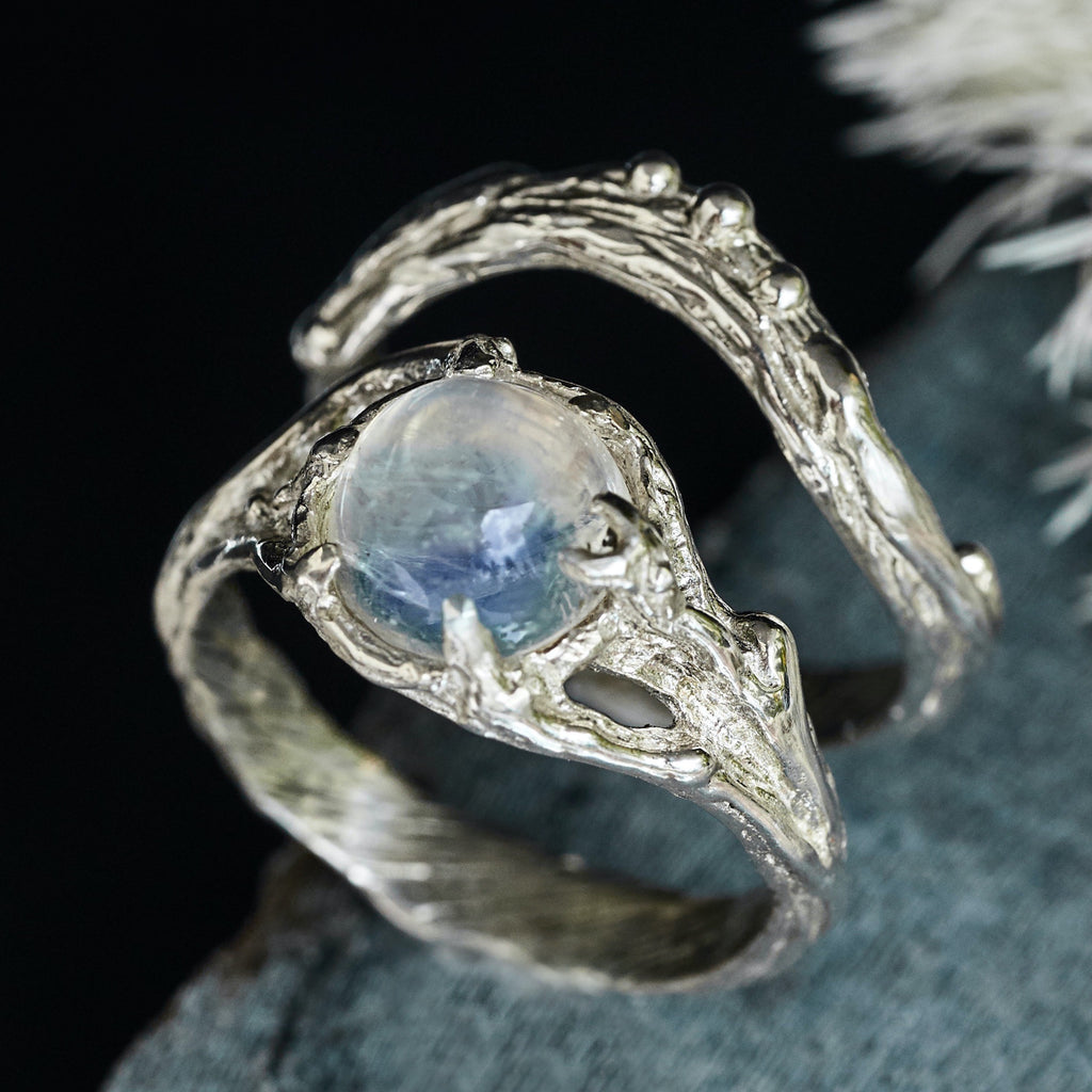 Moonstone ring set "Ariel"