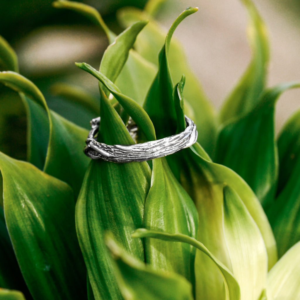 engagement silver ring with opal "Elle"