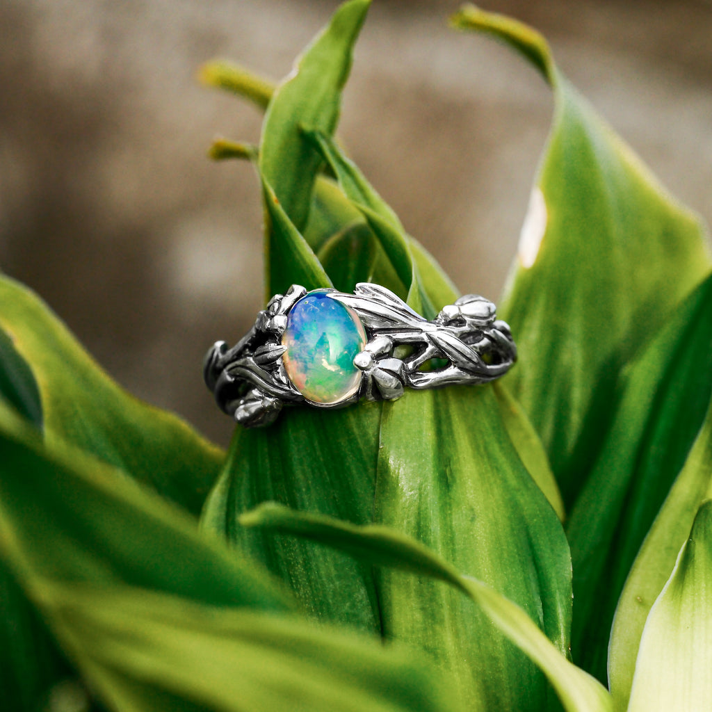 Fire Opal ring in Sterling Silver