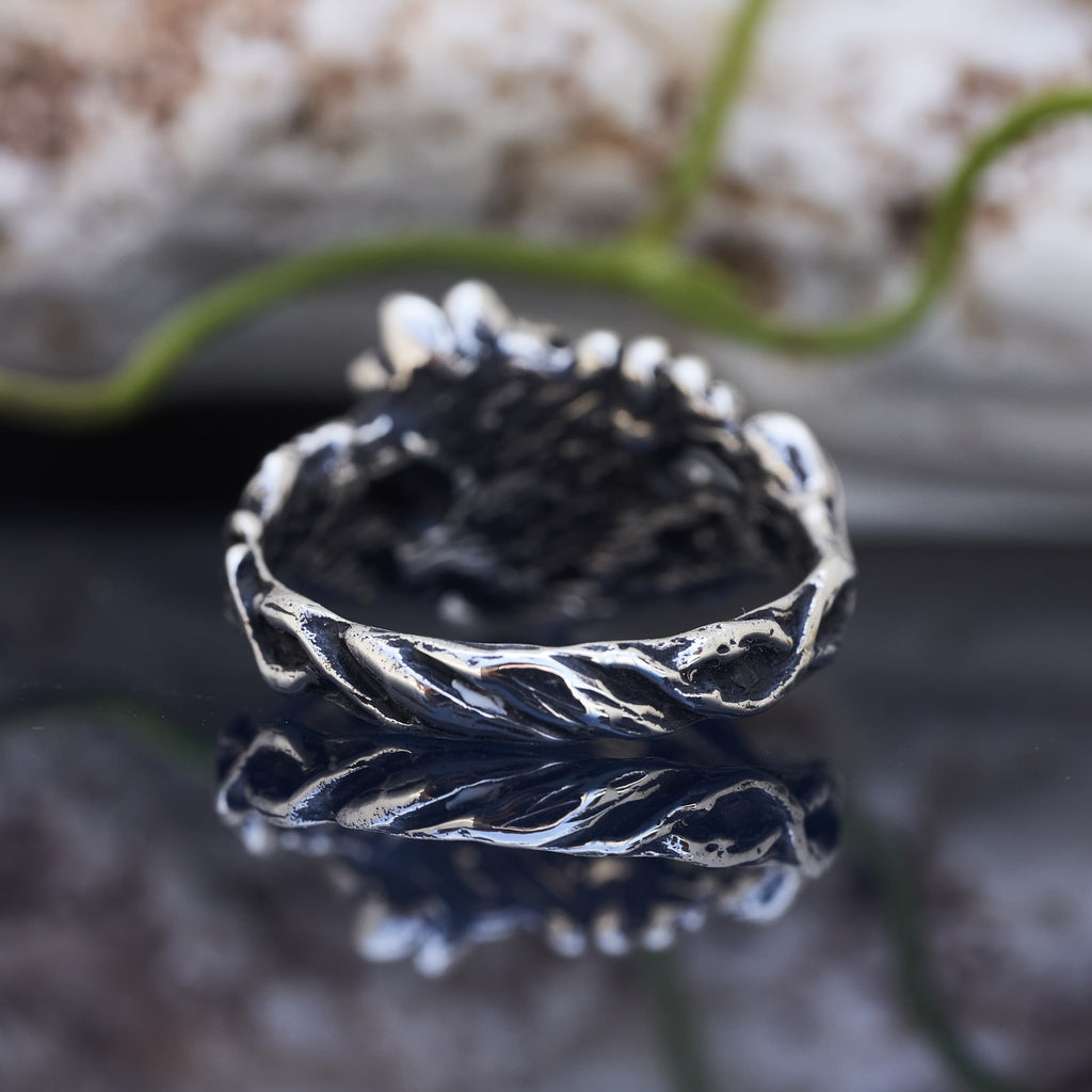 Amber Ring "Honeydew" Sterling Silver Ring