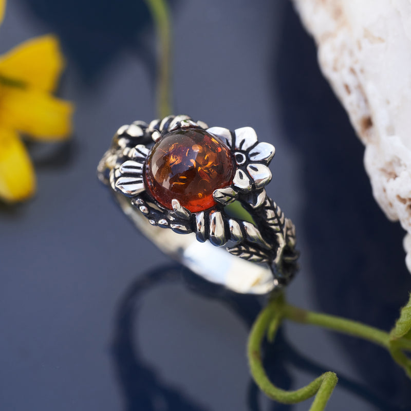 Amber Ring "Honeydew" by BlackTreeLab