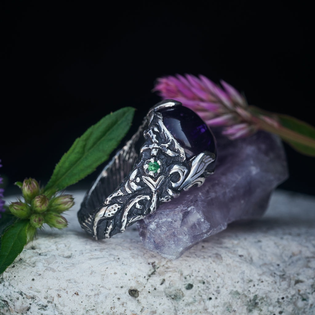 Statement Amethyst ring "Maeve"