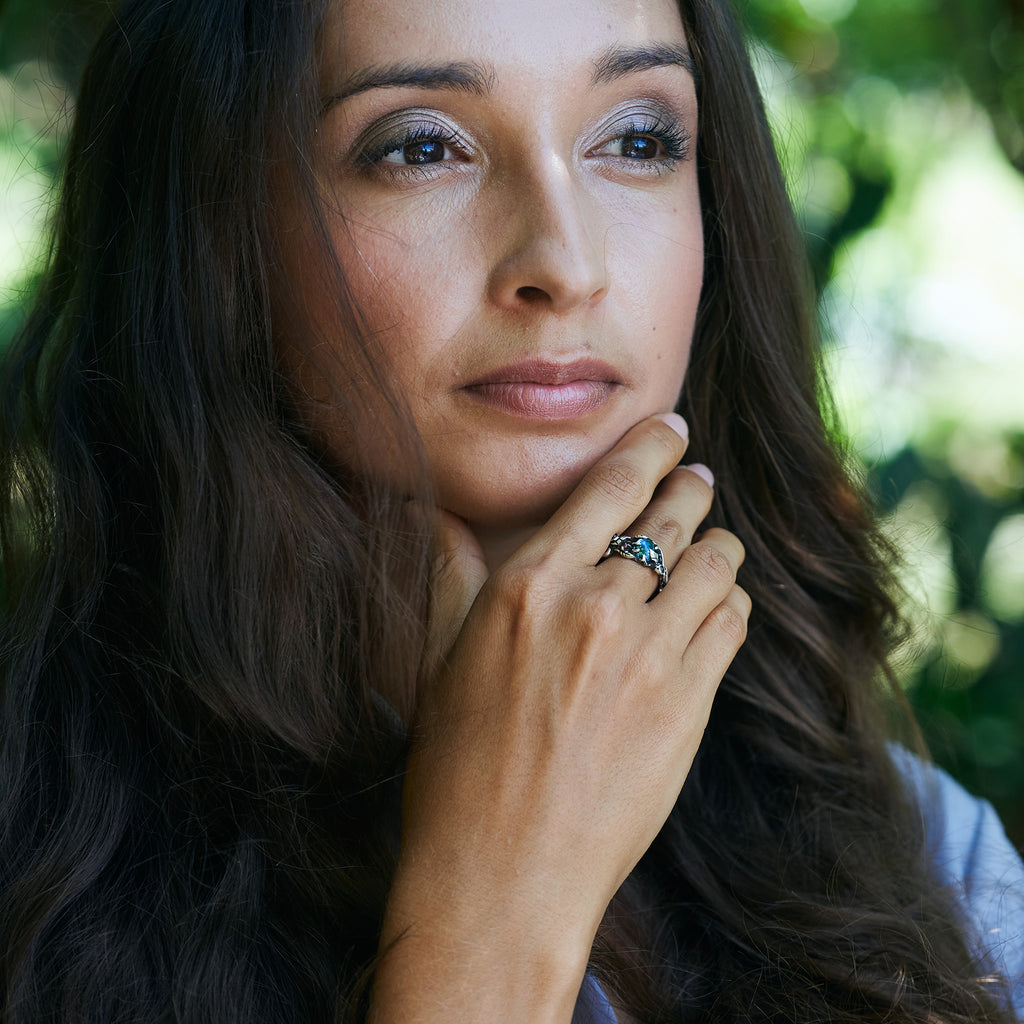 Swiss Blue Topaz ring "Avery"