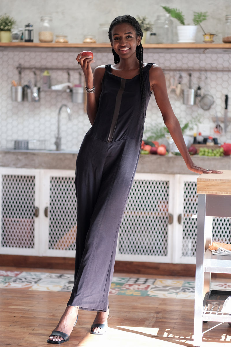 Cupro and Silk Jumpsuit by BlackTreeLabel