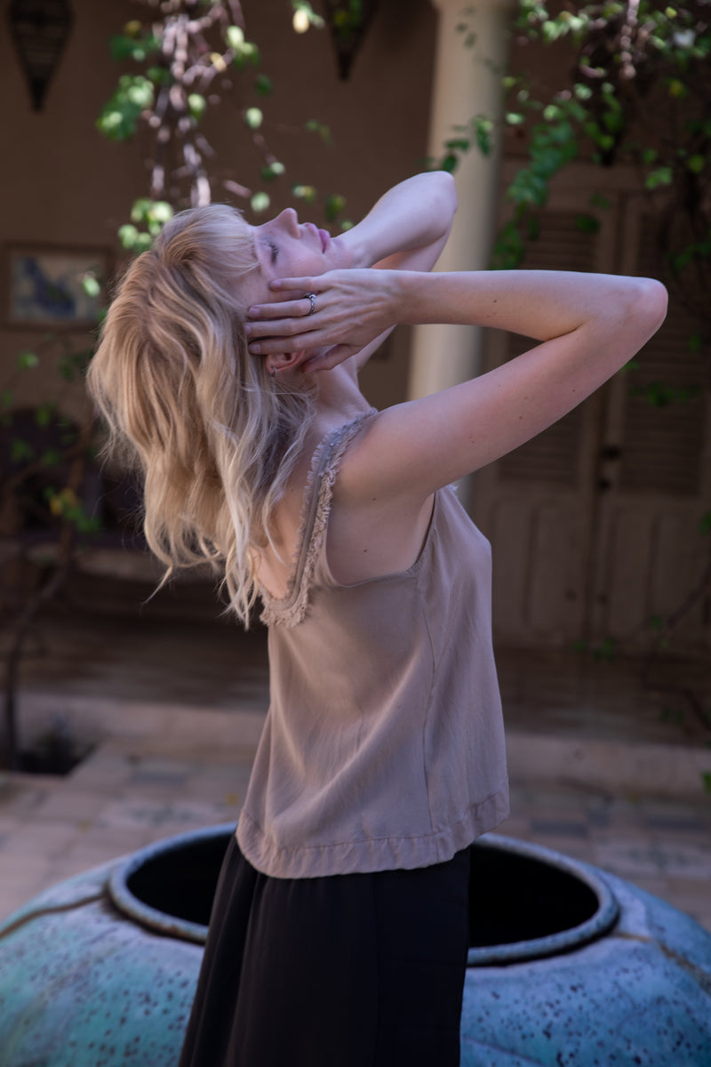 Hazy pink semi-sheer top 