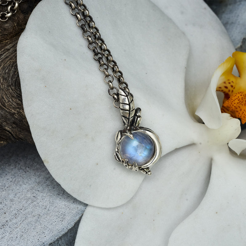 Moonstone necklace "Luna" - celestial jewelry by BlackTreeLab