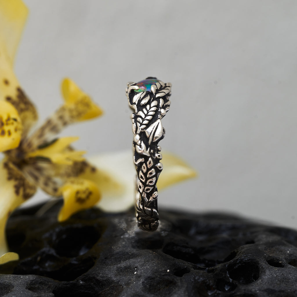 Boulder Fire Opal Ring "Evlin"