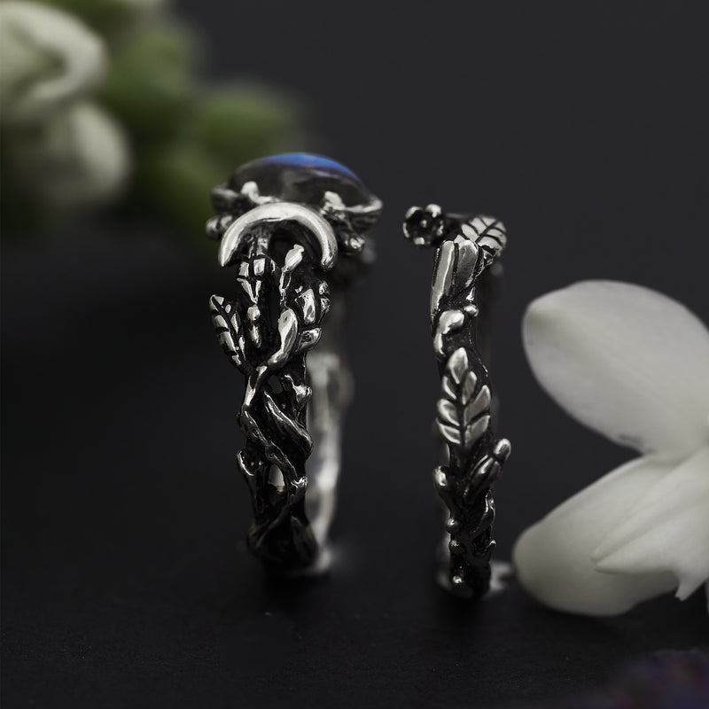 Labradorite Ring Set "Mona" by BlackTreeLab