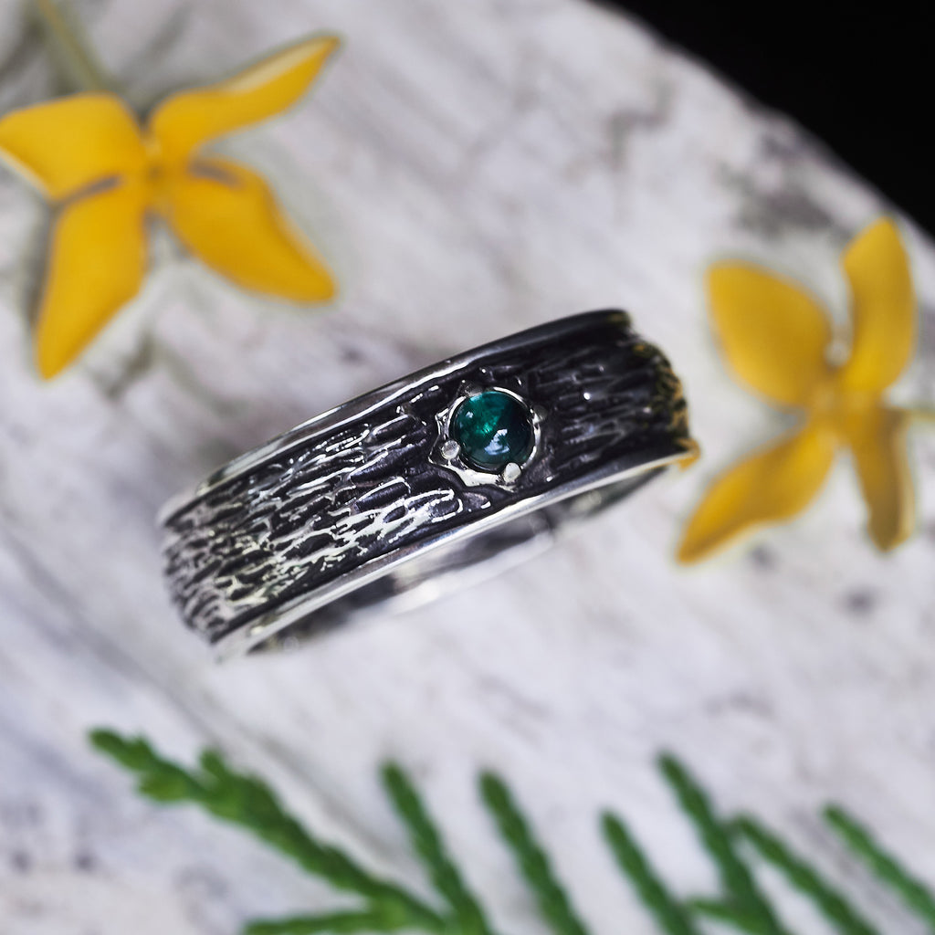Tourmaline Wedding Ring "Moss"