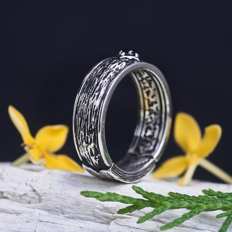Tourmaline Wedding Ring "Moss" BlacTreeLab