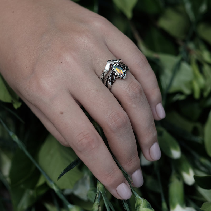 Fire Opal Engagement Ring Vivienne