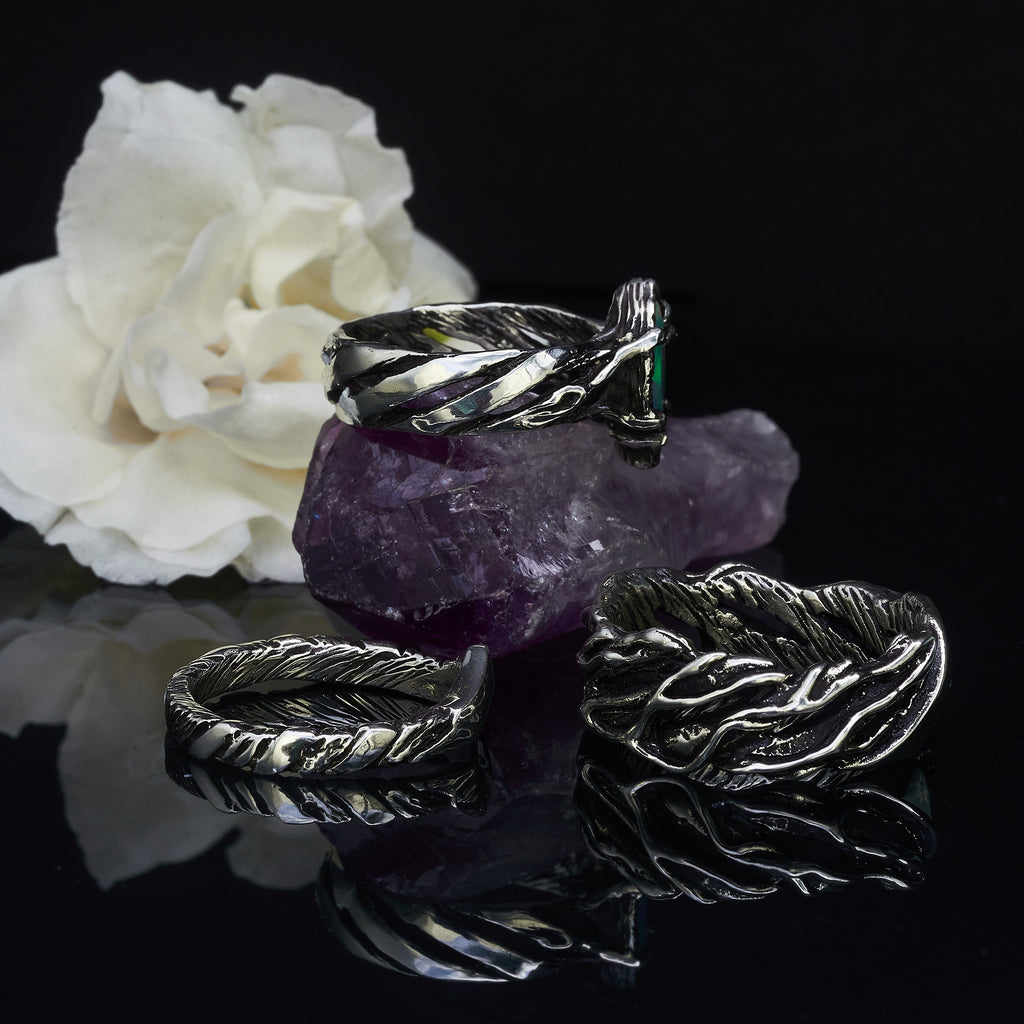 Wedding couple rings set with Fire Opal "Vivienne"